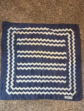 Givenchy Navy and White Chevron Square Silk Scarf